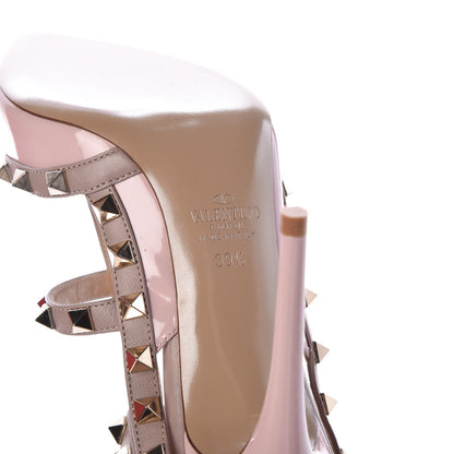 Valentino Garavani Patent Calfskin Rockstud Ankle Strap 100mm Pumps 39.5 Loto Poudre 7 of 8