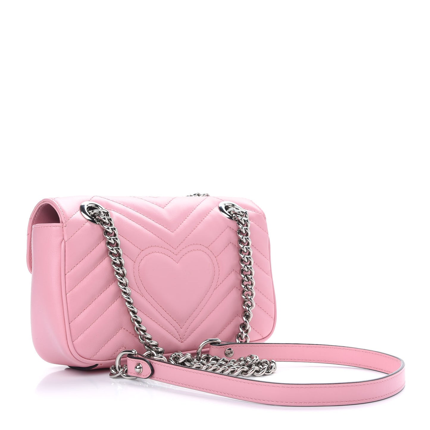 Calfskin Matelasse Mini GG Marmont Shoulder Bag Wild Rose