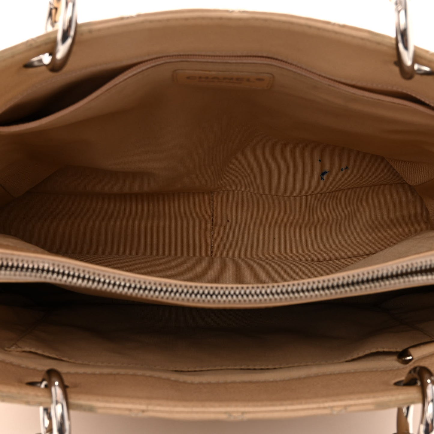 Caviar Quilted Grand Shopping Tote GST Beige