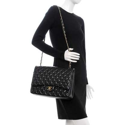 Chanel Lambskin Quilted Maxi Double Flap Black 2 of 7