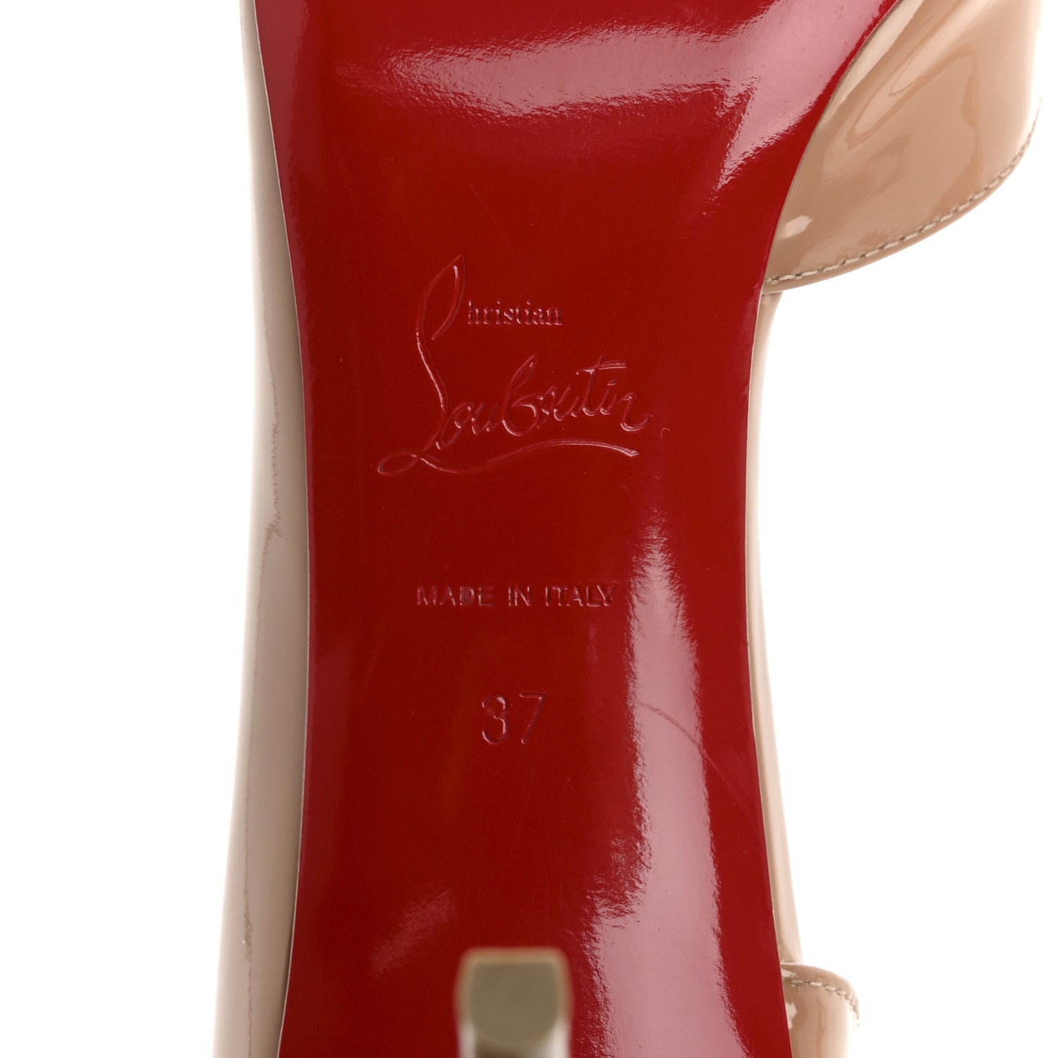 Christian Louboutin Patent Iriza 85 Pumps 37 Nude 8 of 10