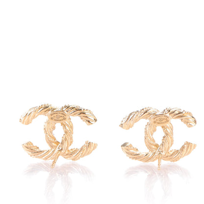 Chanel Crystal Twisted CC Earrings Gold 4 of 13