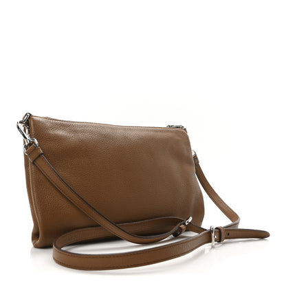 Prada Vitello Daino Zippered Crossbody Bag Brandy 3 of 9