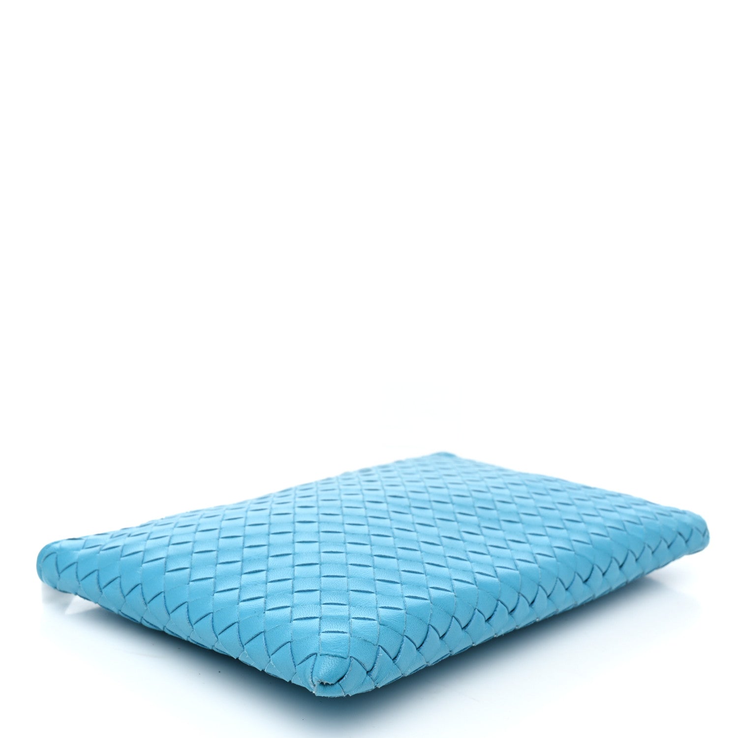 Bottega Veneta Nappa Intrecciato Flat Zip Pouch  Turquoise 4 of 7
