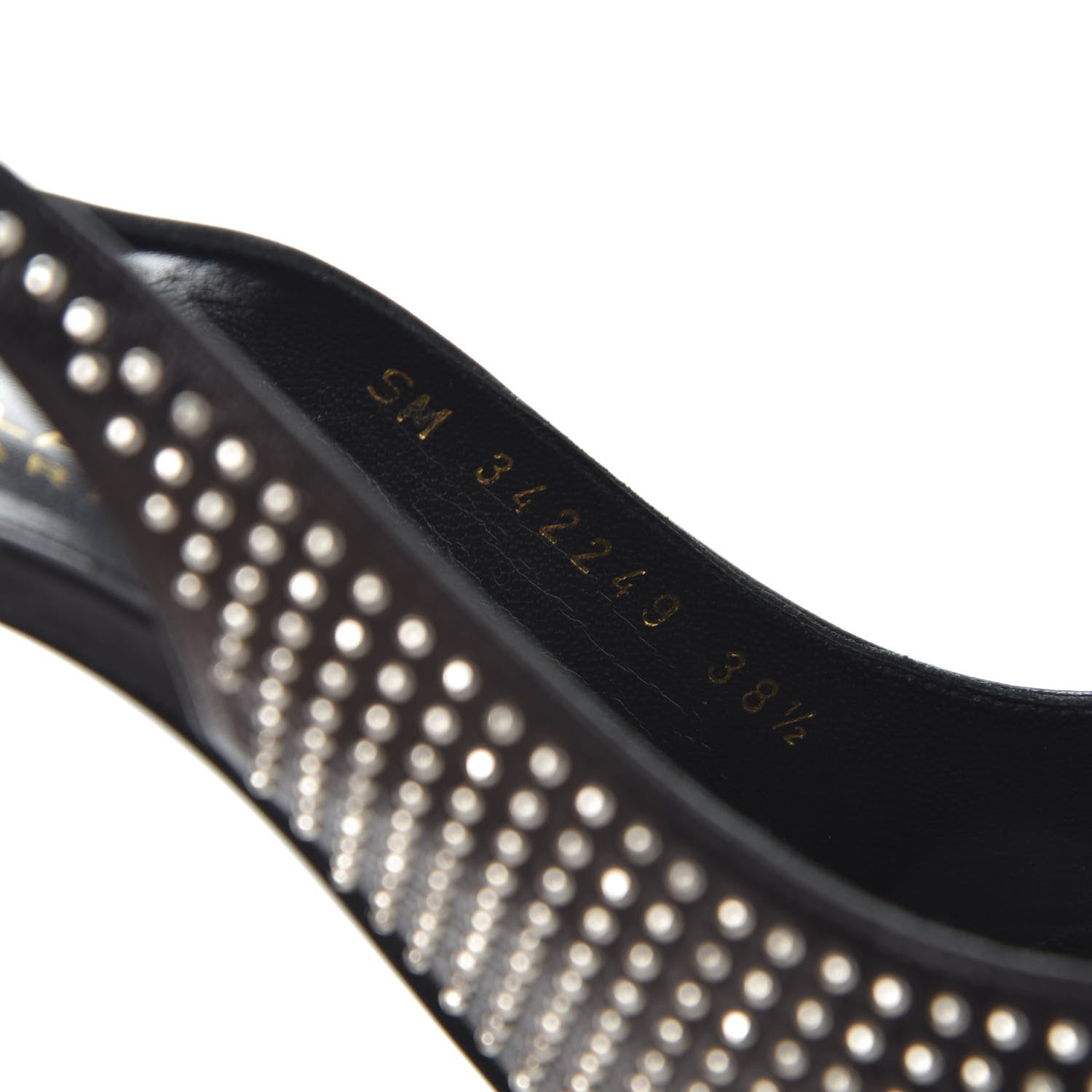 Saint Laurent Calfskin Studded Paris 105 Slingback Pumps 38.5 Black 10 of 11