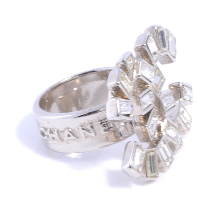 Chanel Crystal Baguette CC Logo Ring 6.5 Silver 4 of 6