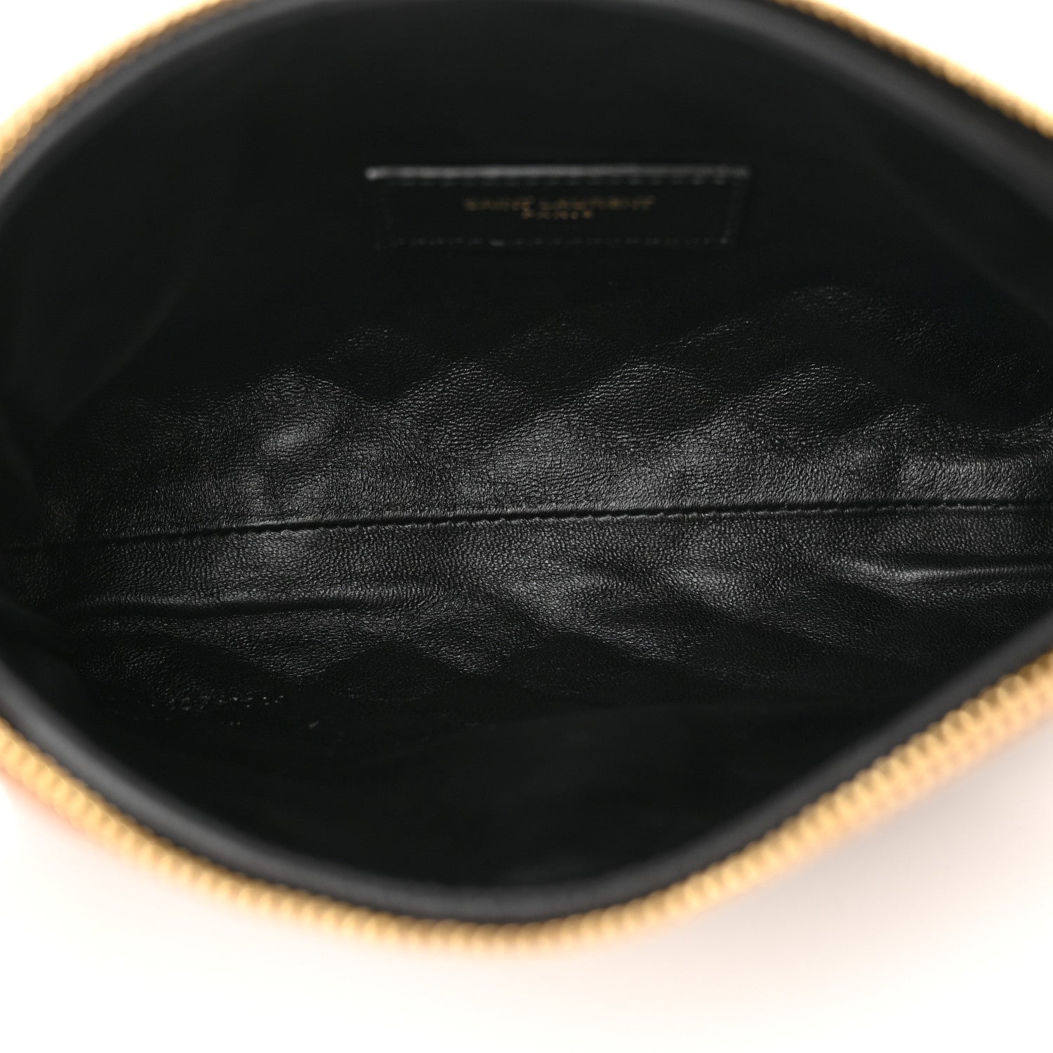 Saint Laurent Lambskin Quilted Gaby Zipped Pouch Dark Cork 5 of 14
