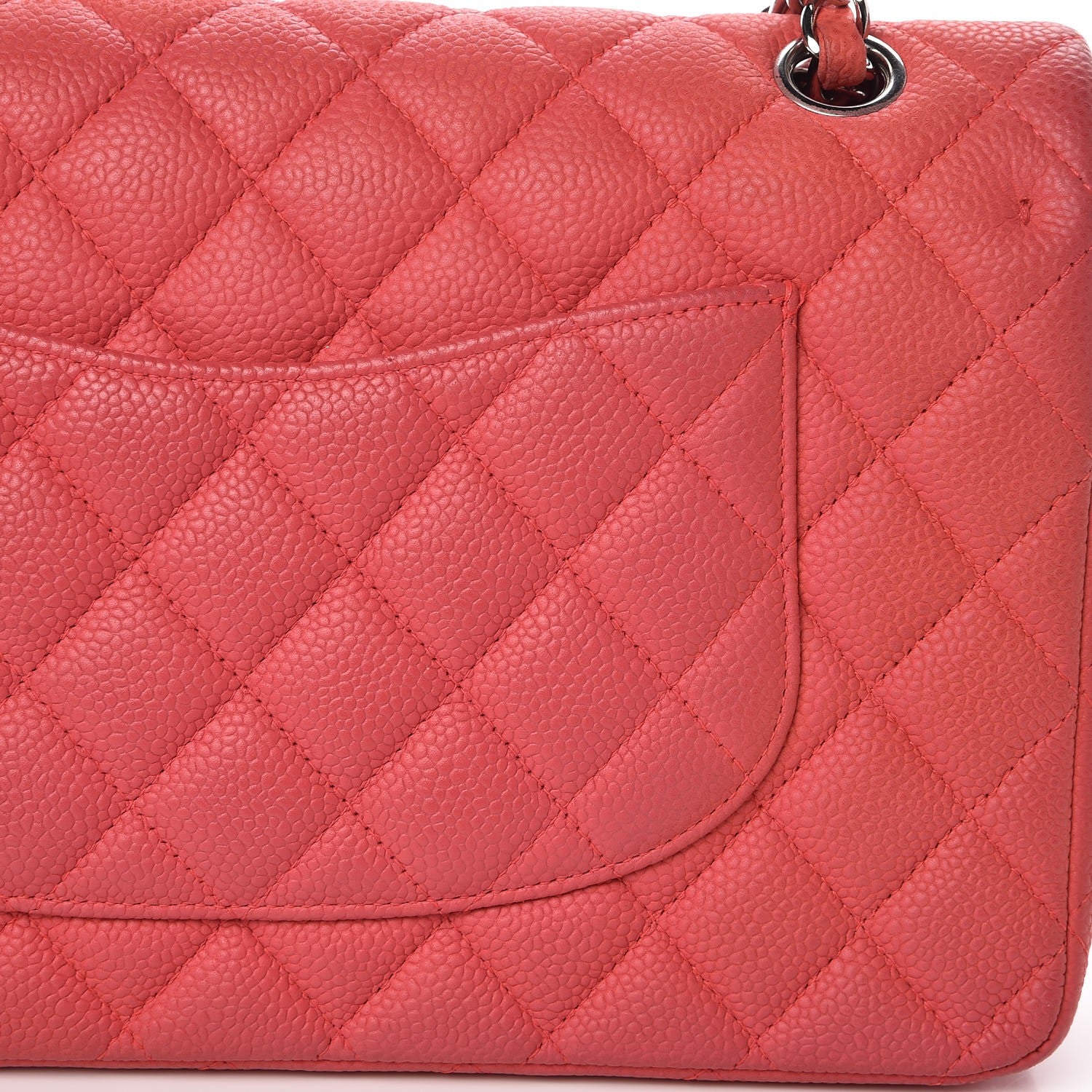 Chanel Iridescent Caviar Quilted Medium Double Flap Dark Pink 10 of 13