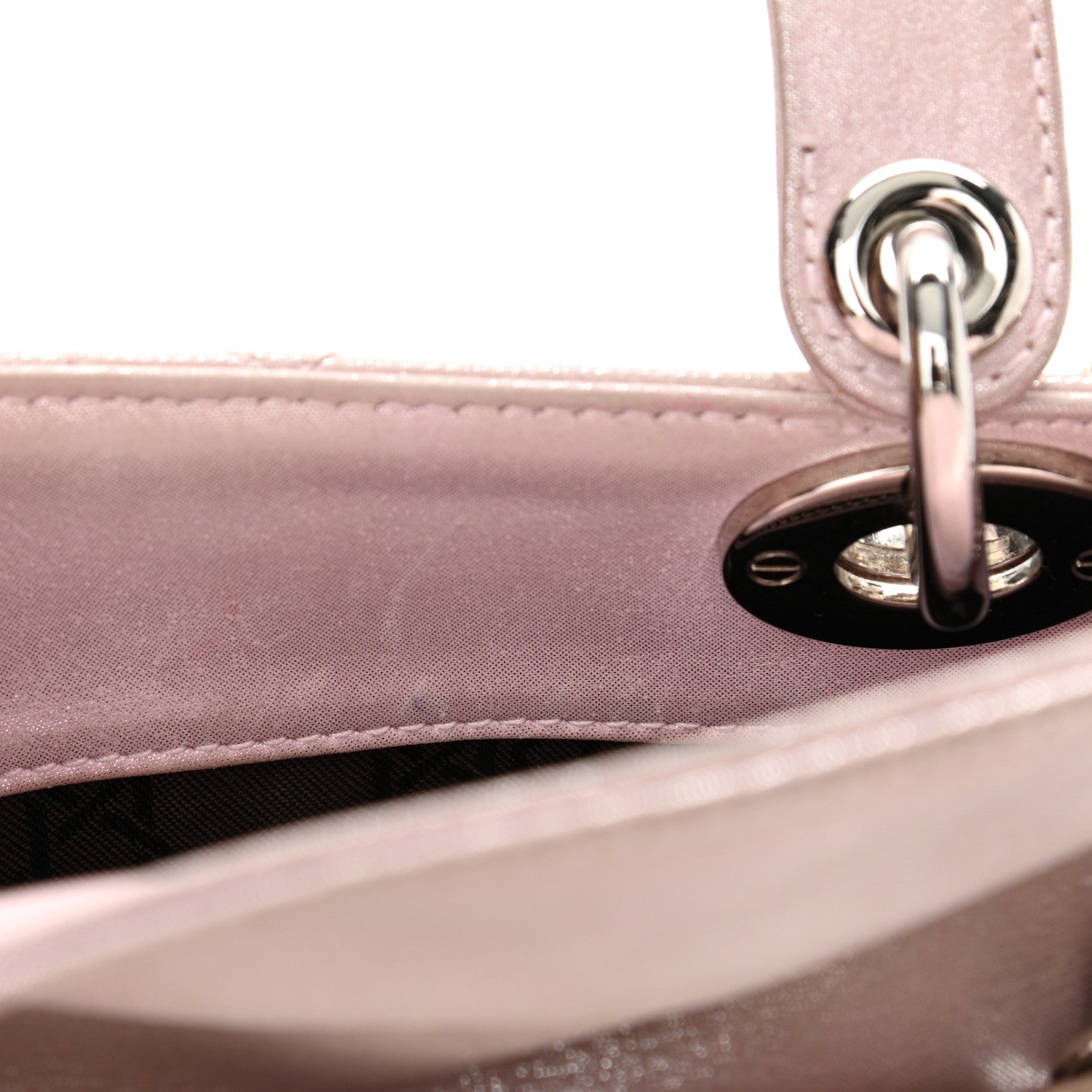 Christian Dior Metallic Lambskin Cannage Mini Lady Dior Lotus 11 of 13