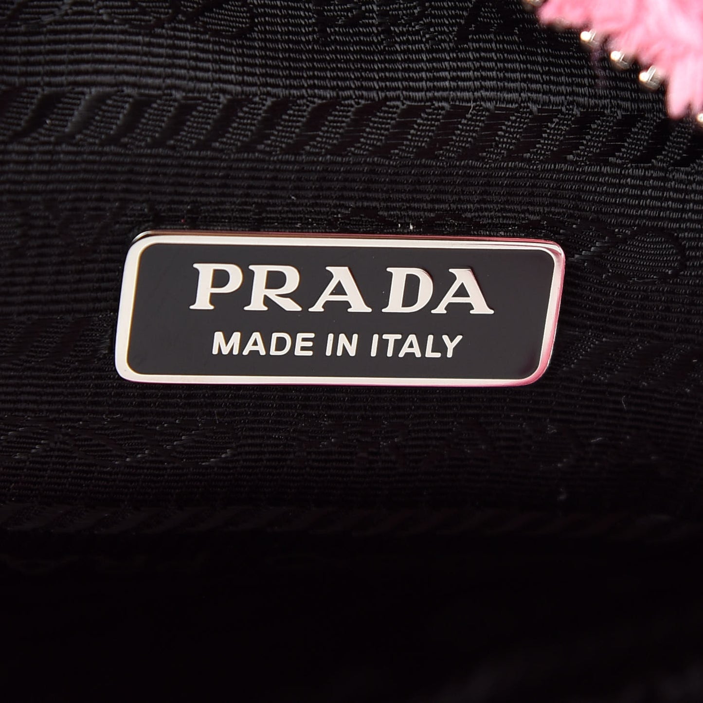 Terry Cloth Mini Re-Edition 2000 Bag Petalo Black