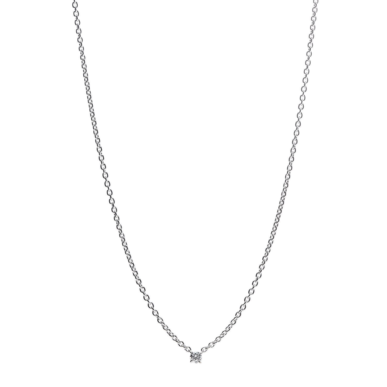 Cartier 18K White Gold Diamond .25ct 1895 Pendant Necklace 1 of 7