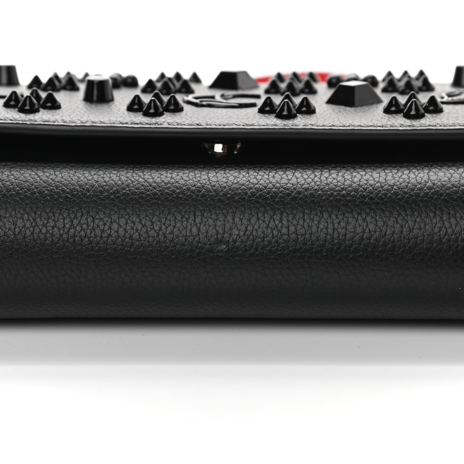 Christian Louboutin Calfskin Spikes Loubinthesky Paloma Clutch Black 10 of 10