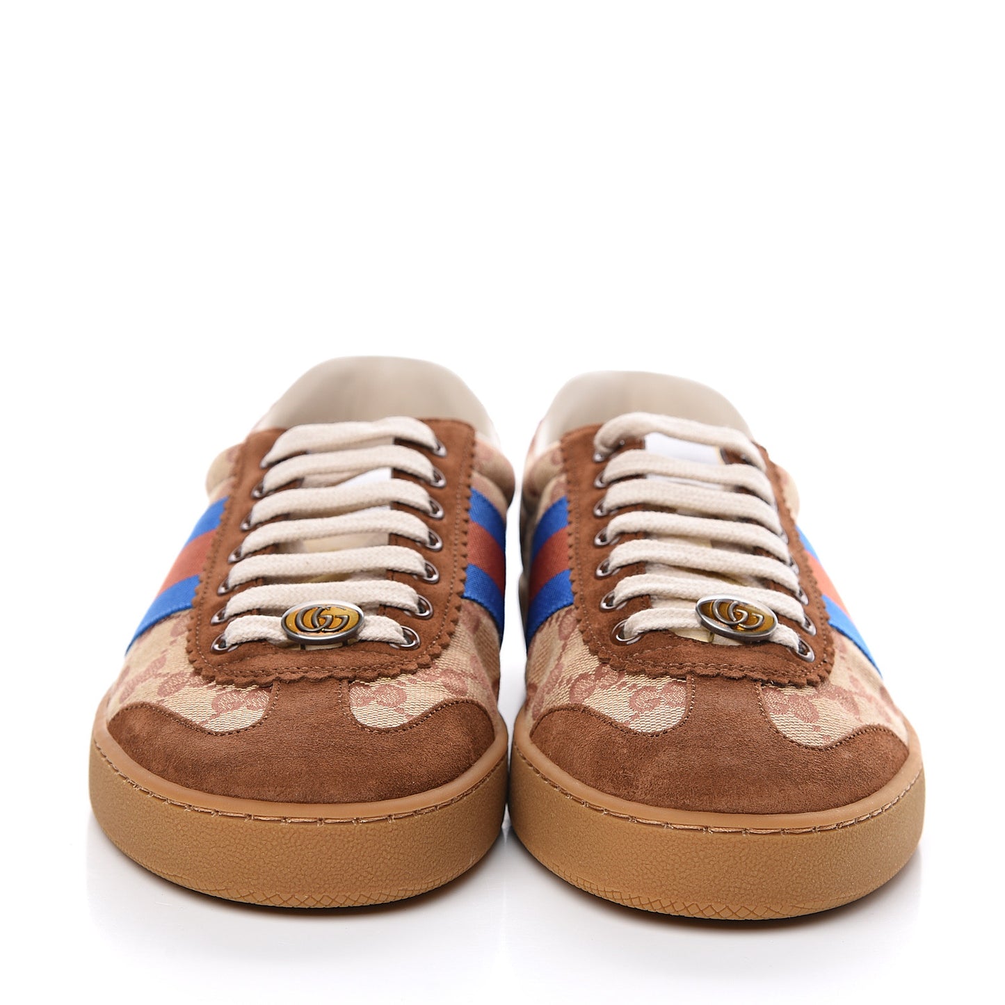 GG Monogram Suede Web Mens G74 Sneakers 7 Beige Ruggine Cuir