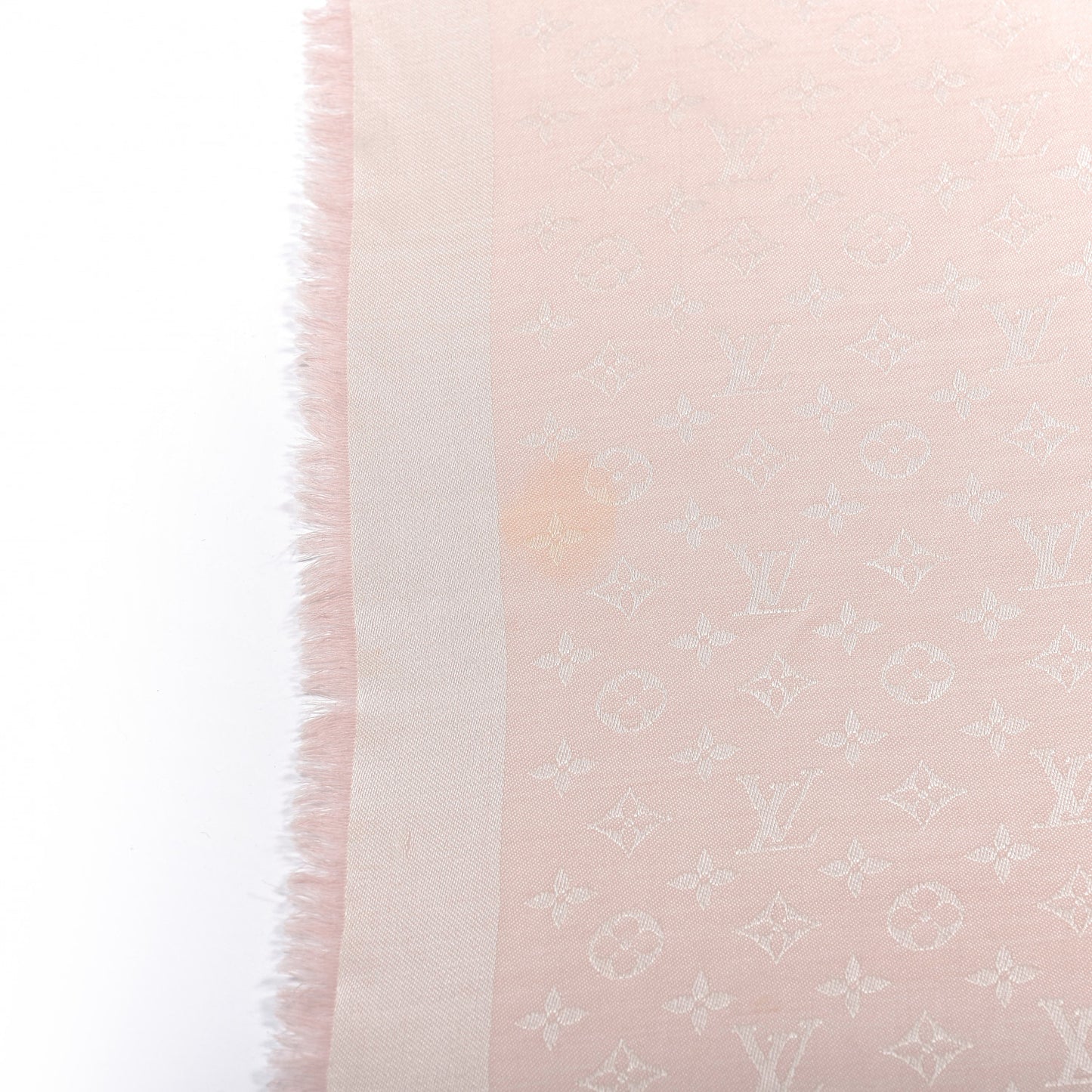 Silk Wool Monogram Shawl Rose