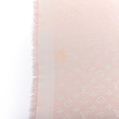 Louis Vuitton Silk Wool Monogram Shawl Rose 5 of 6