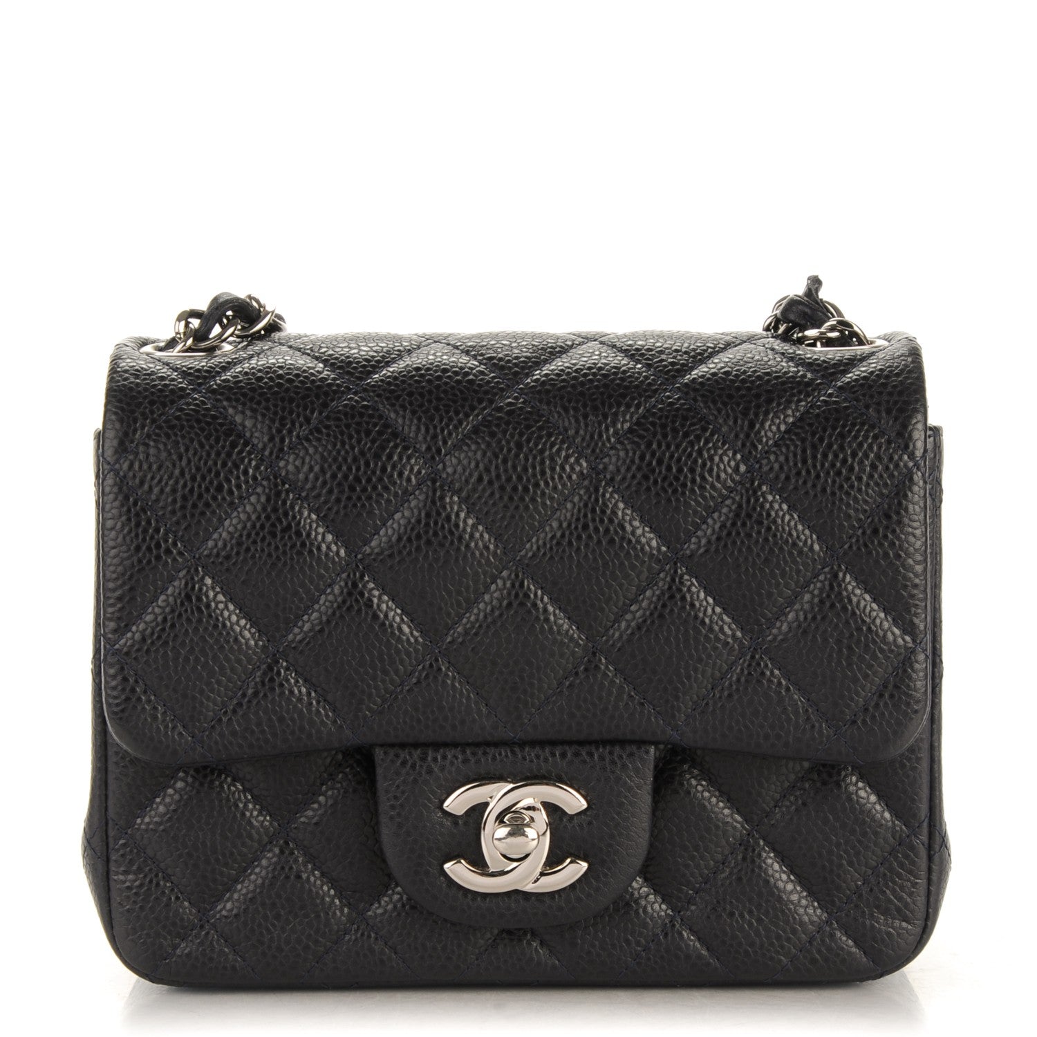 Chanel Caviar Quilted Mini Square Flap Navy 1 of 10