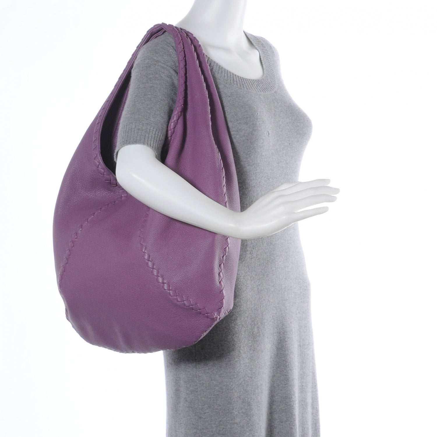 Bottega Veneta Leather Cervo Hobo Lilac 2 of 9