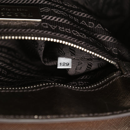 Prada Metallic Saffiano Pushlock Shoulder Bag Bronzo 7 of 15