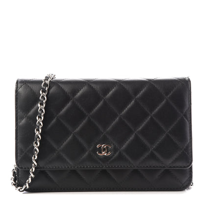 Chanel Lambskin Quilted Wallet On Chain WOC Black 1 of 11