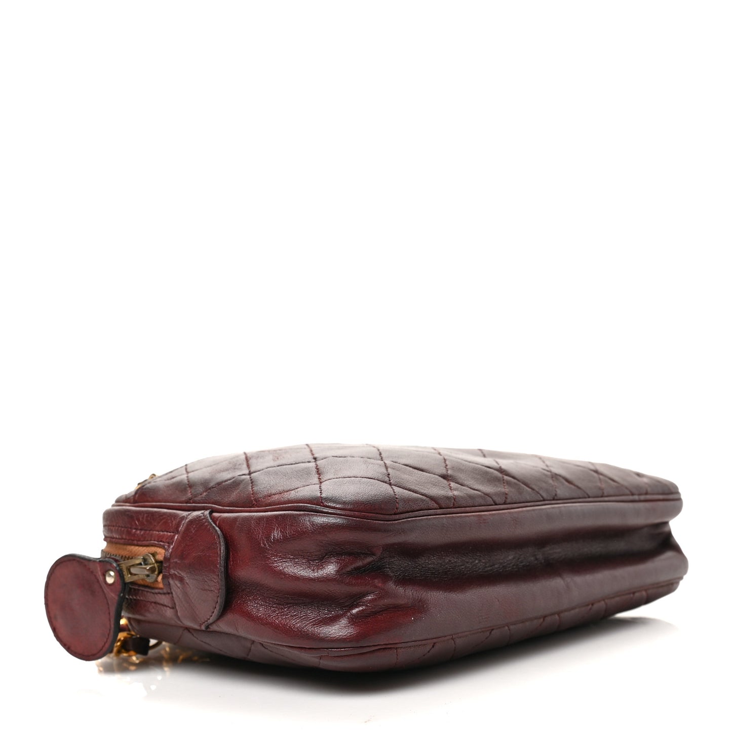 Lambskin Quilted Camera Case Burgundy