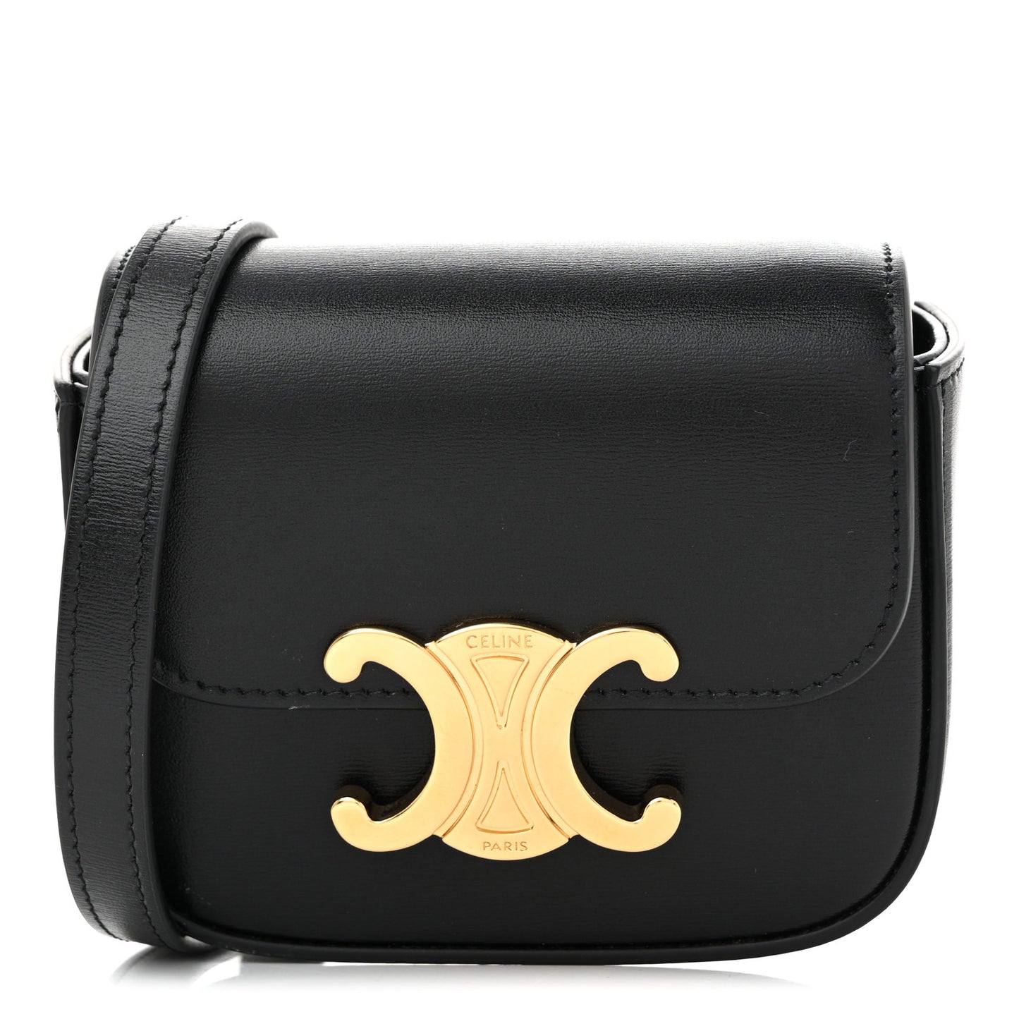 Shiny Calfskin Mini Triomphe Black