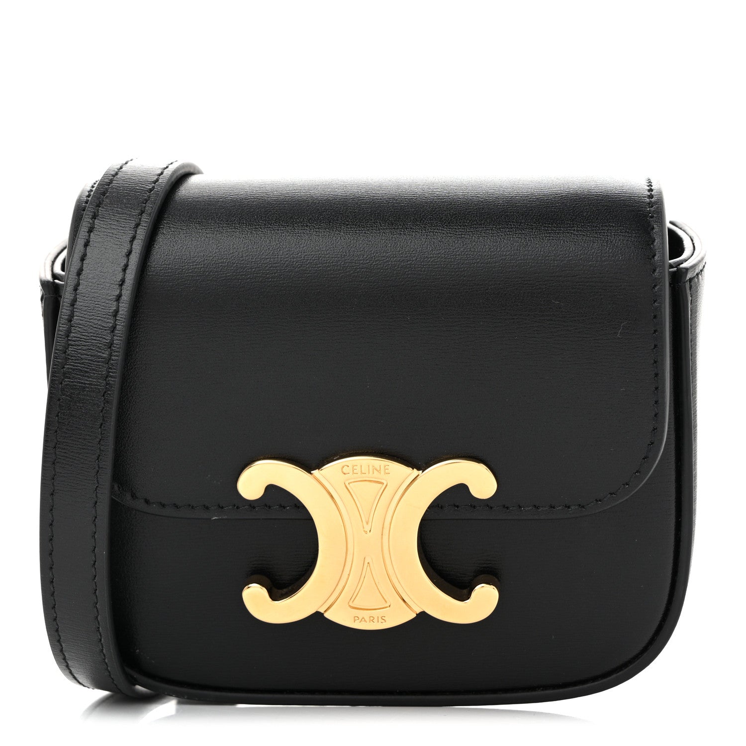Celine Shiny Calfskin Mini Triomphe Black 1 of 11