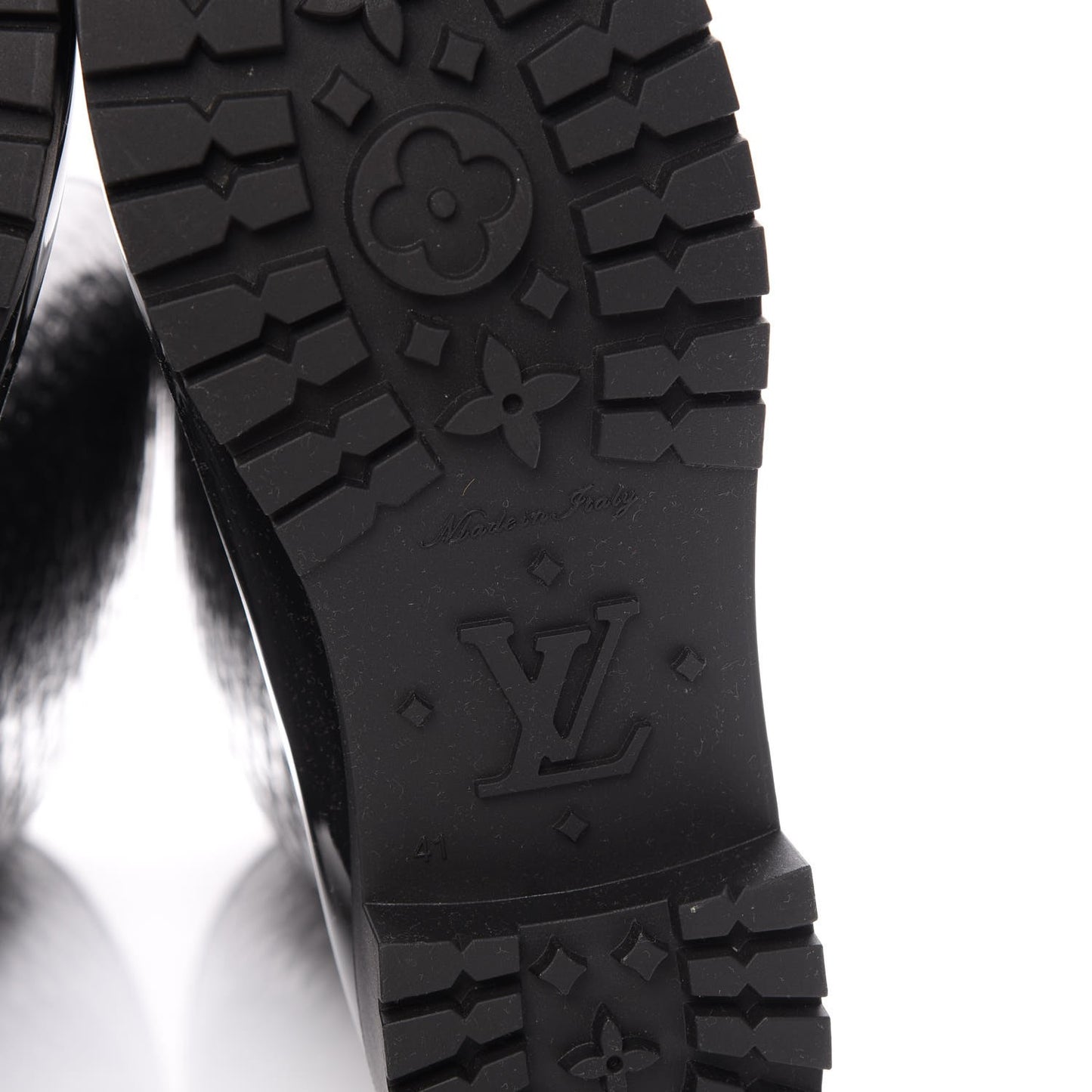 Rubber Embossed Monogram Splash Rain Boots 41 Black