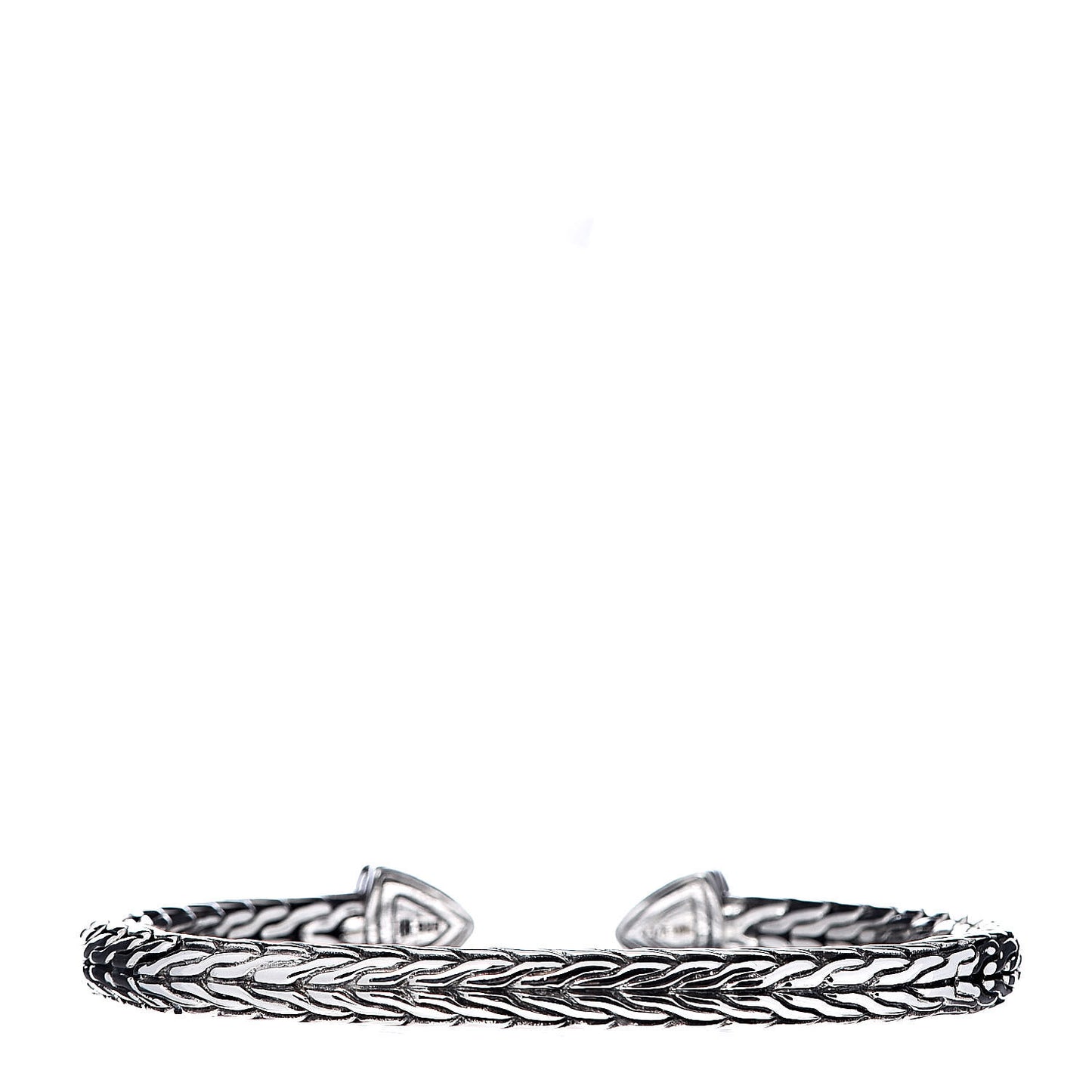 Sterling Silver 18K Yellow Gold Classic Chain Hammered Flex Cuff Bracelet