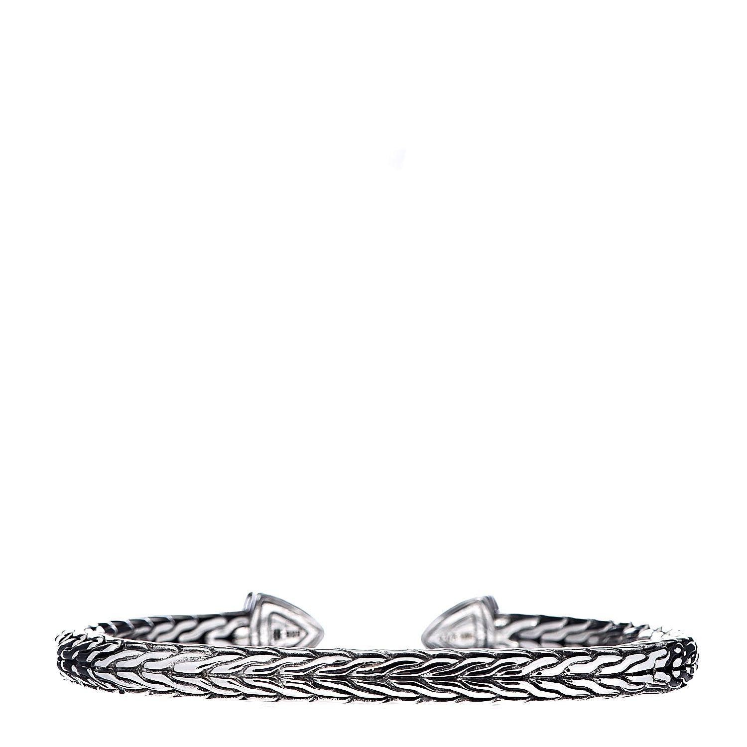 John Hardy Sterling Silver 18K Yellow Gold Classic Chain Hammered Flex Cuff Bracelet 3 of 4