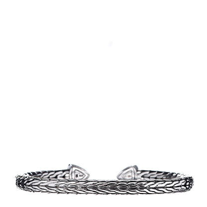 John Hardy Sterling Silver 18K Yellow Gold Classic Chain Hammered Flex Cuff Bracelet 3 of 4