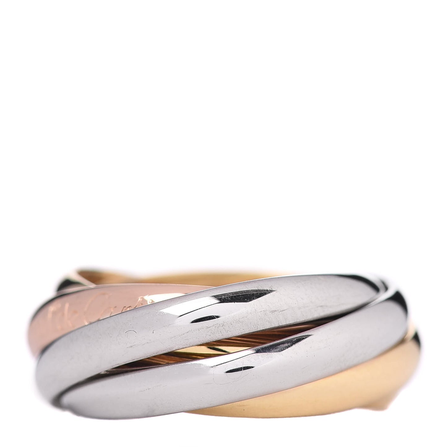 18K Pink Yellow White Gold Five Band Les Must De Cartier Trinity Ring 49 4.75