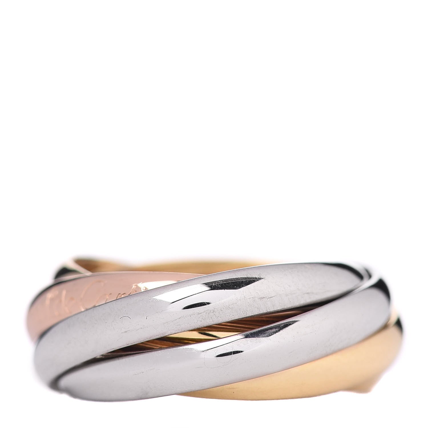 Cartier 18K Pink Yellow White Gold Five Band Les Must De Cartier Trinity Ring 49 4.75 3 of 4