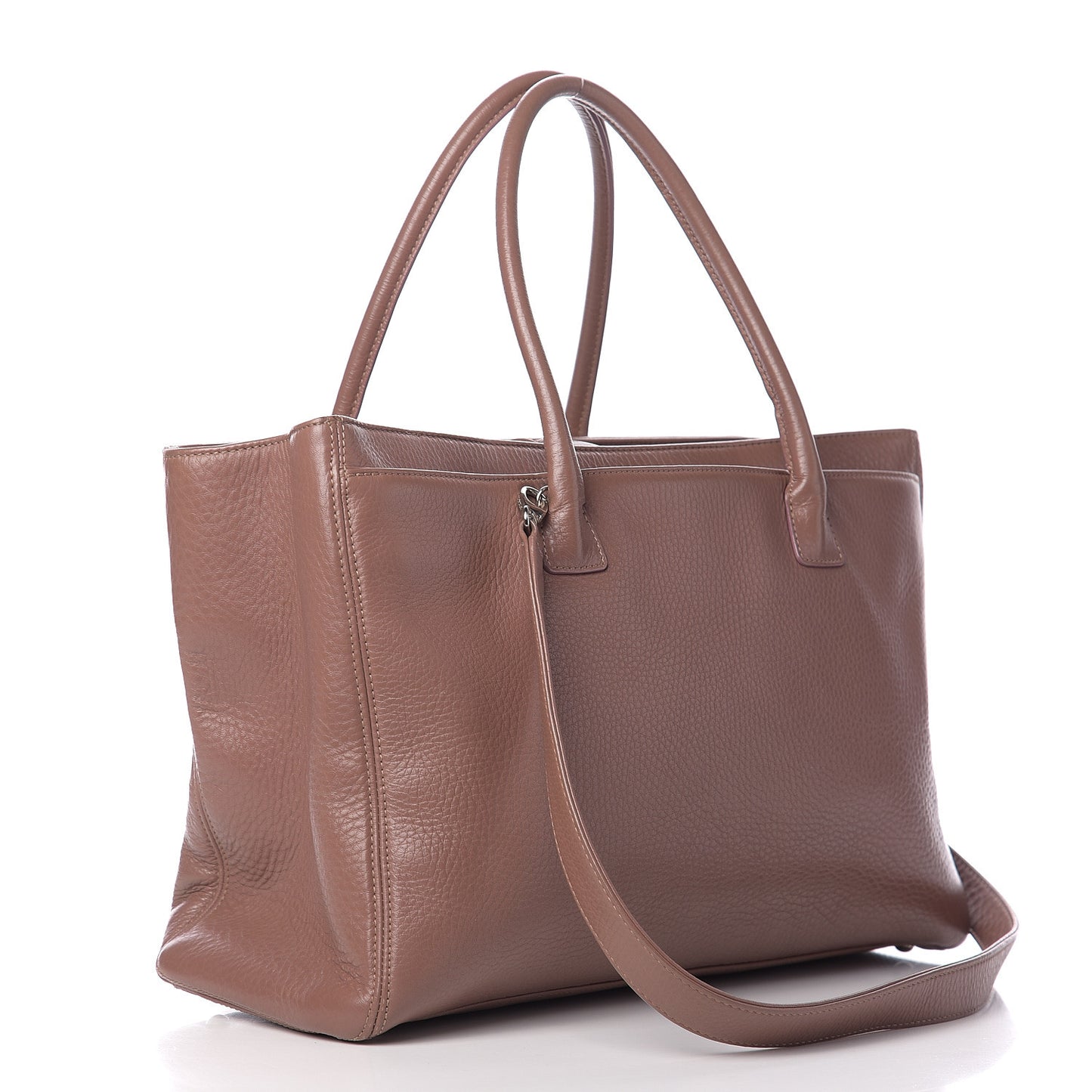 Calfskin Cerf Executive Shopper Tote Light Brown