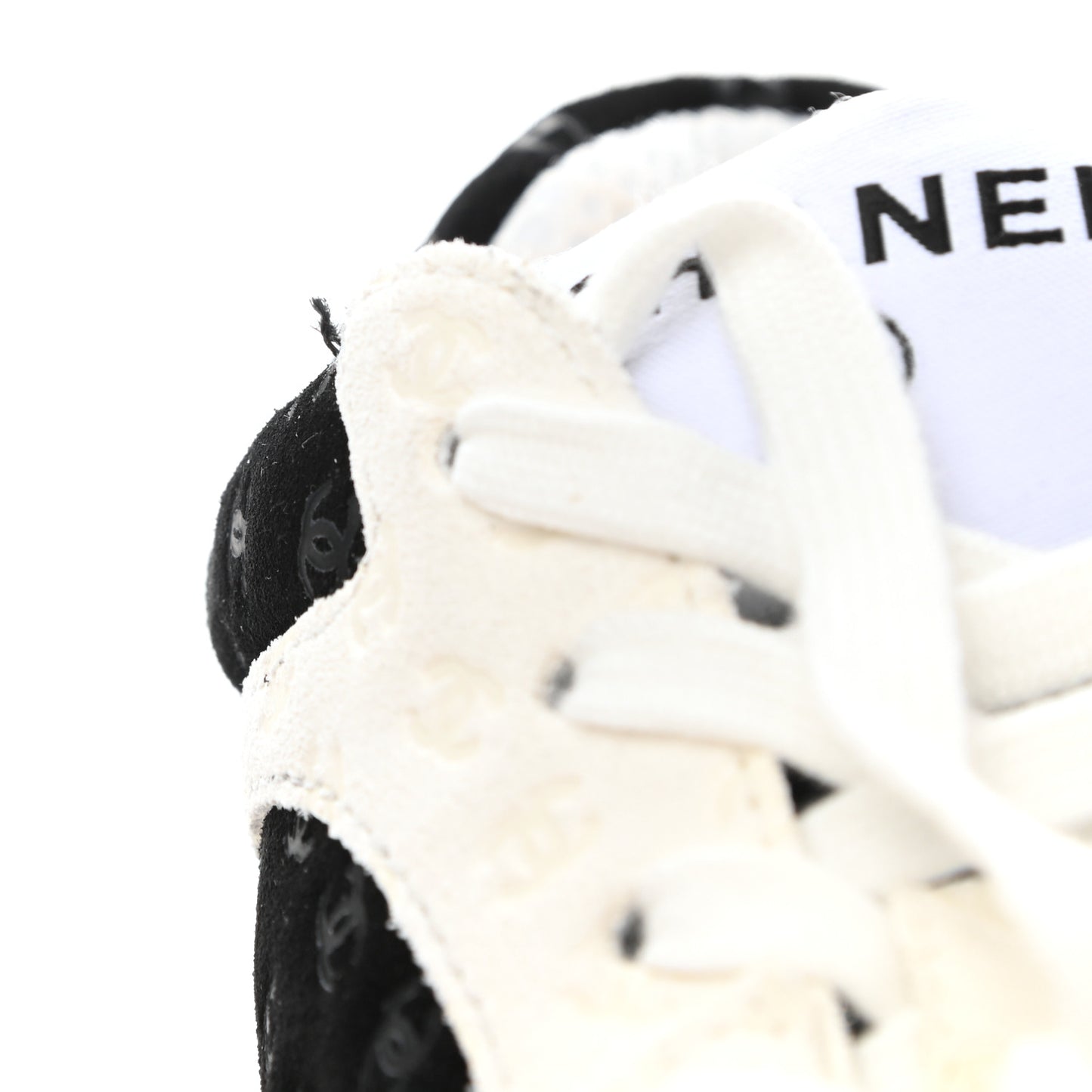 Printed Suede Calfskin Womens Sneakers 38 Black White