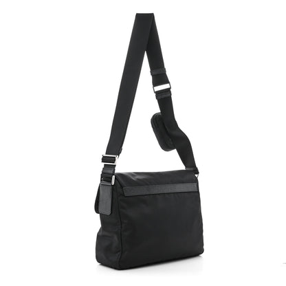 Prada Re-Nylon Vela Saffiano Pocket Single Buckle Messenger Shoulder Bag Black 3 of 12