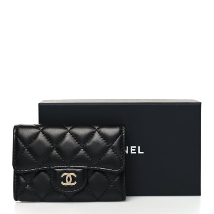 Chanel Lambskin Quilted Flap Card Holder Wallet Black 11 of 11