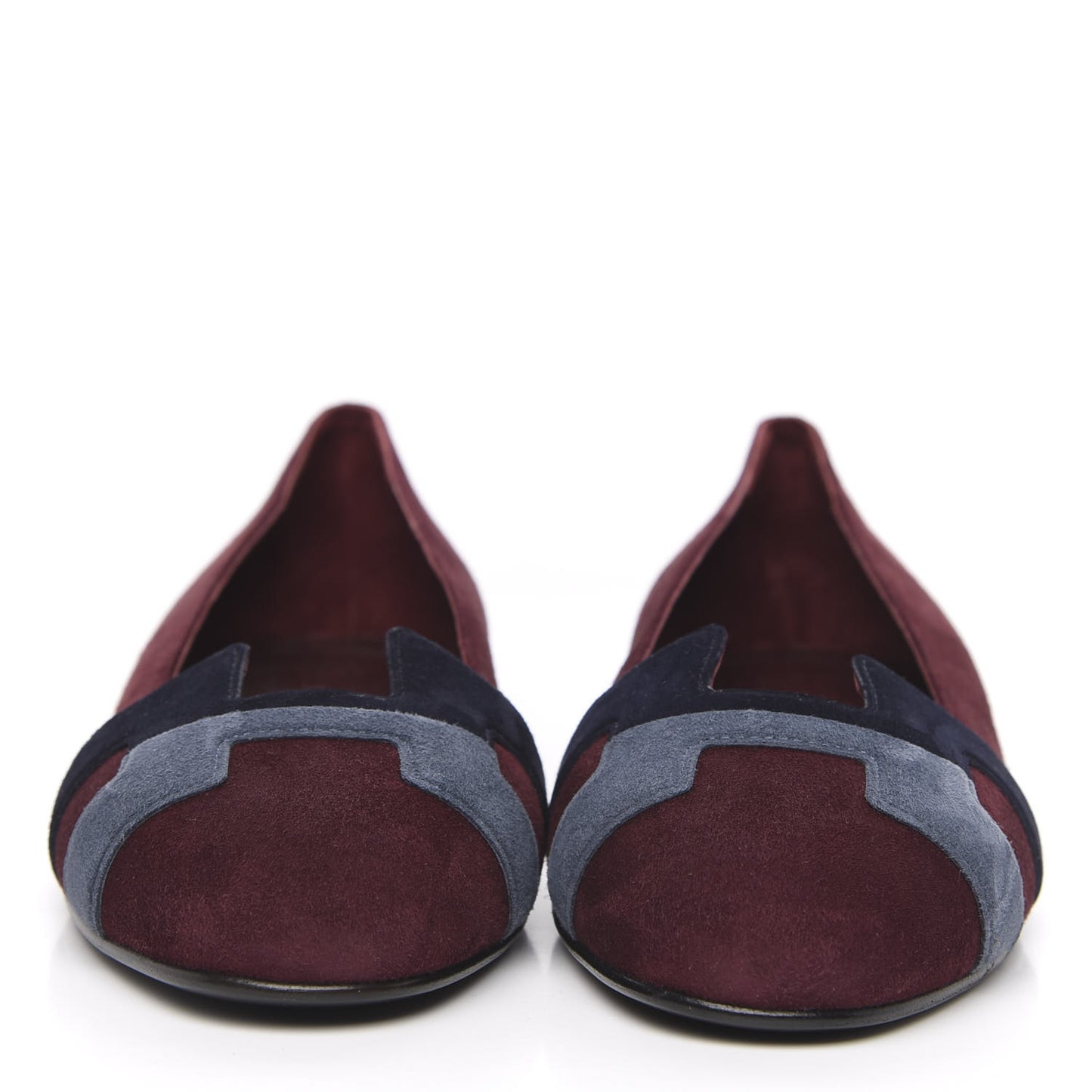 Suede Goatskin Nice Ballerina Flats 36.5 Bordeaux Navy Slate