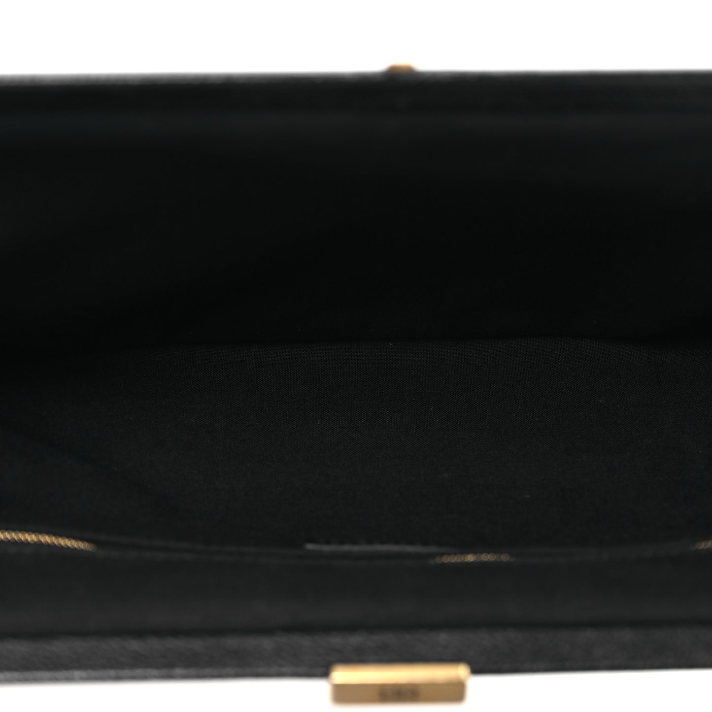 Grained Calfskin Logo Cloud Clutch XL Black