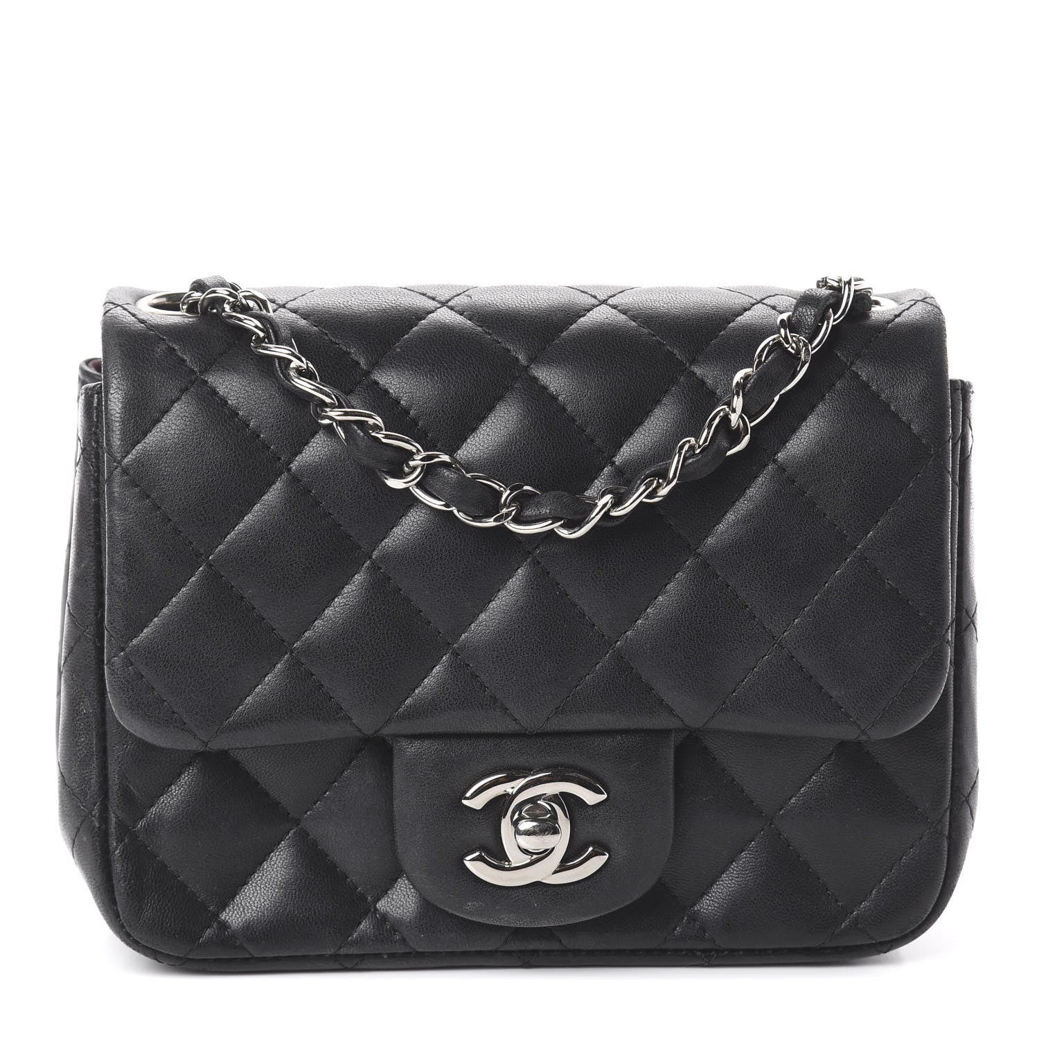 Chanel Lambskin Quilted Mini Square Flap Black 1 of 8