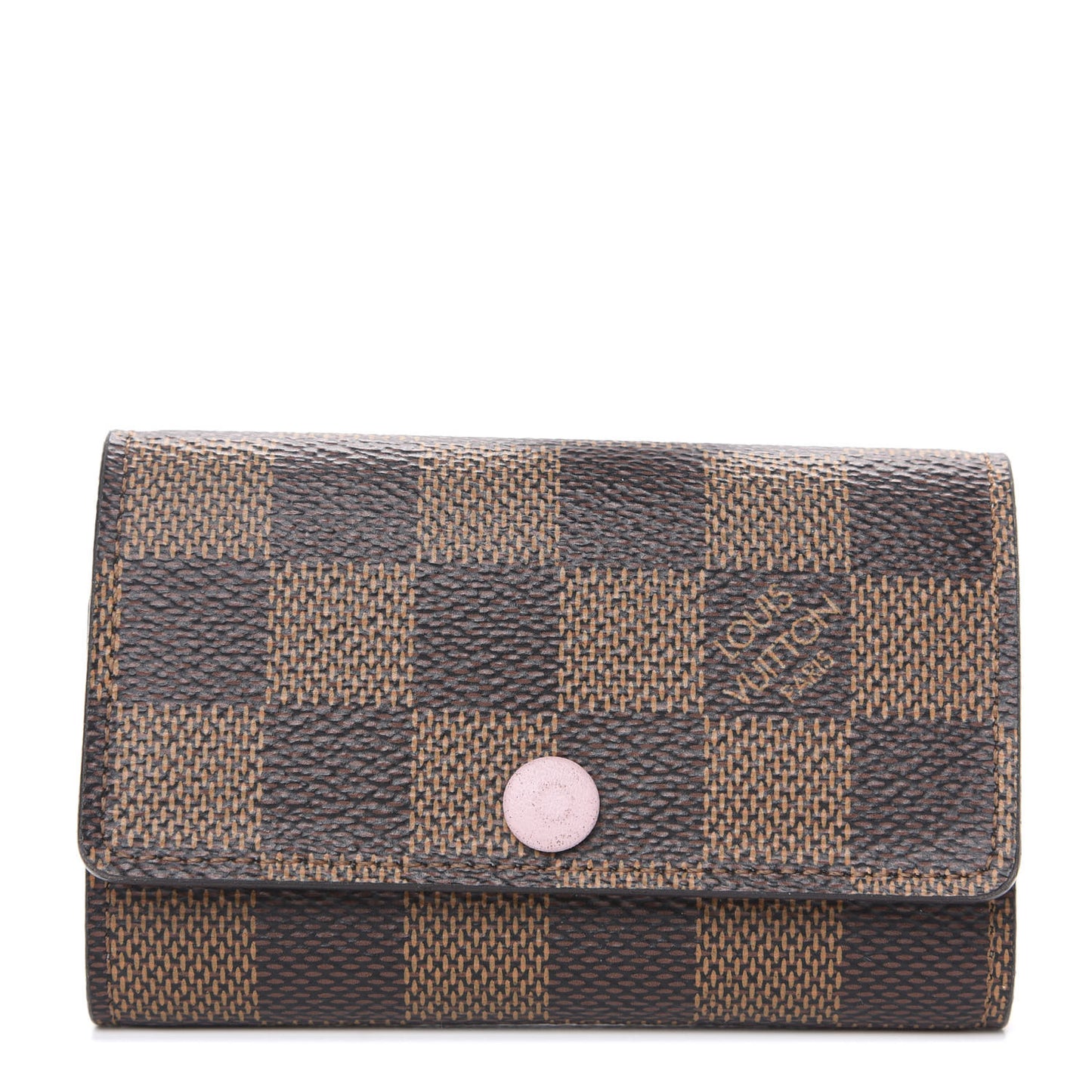 Damier Ebene Multicles 6 Key Holder Rose Ballerine