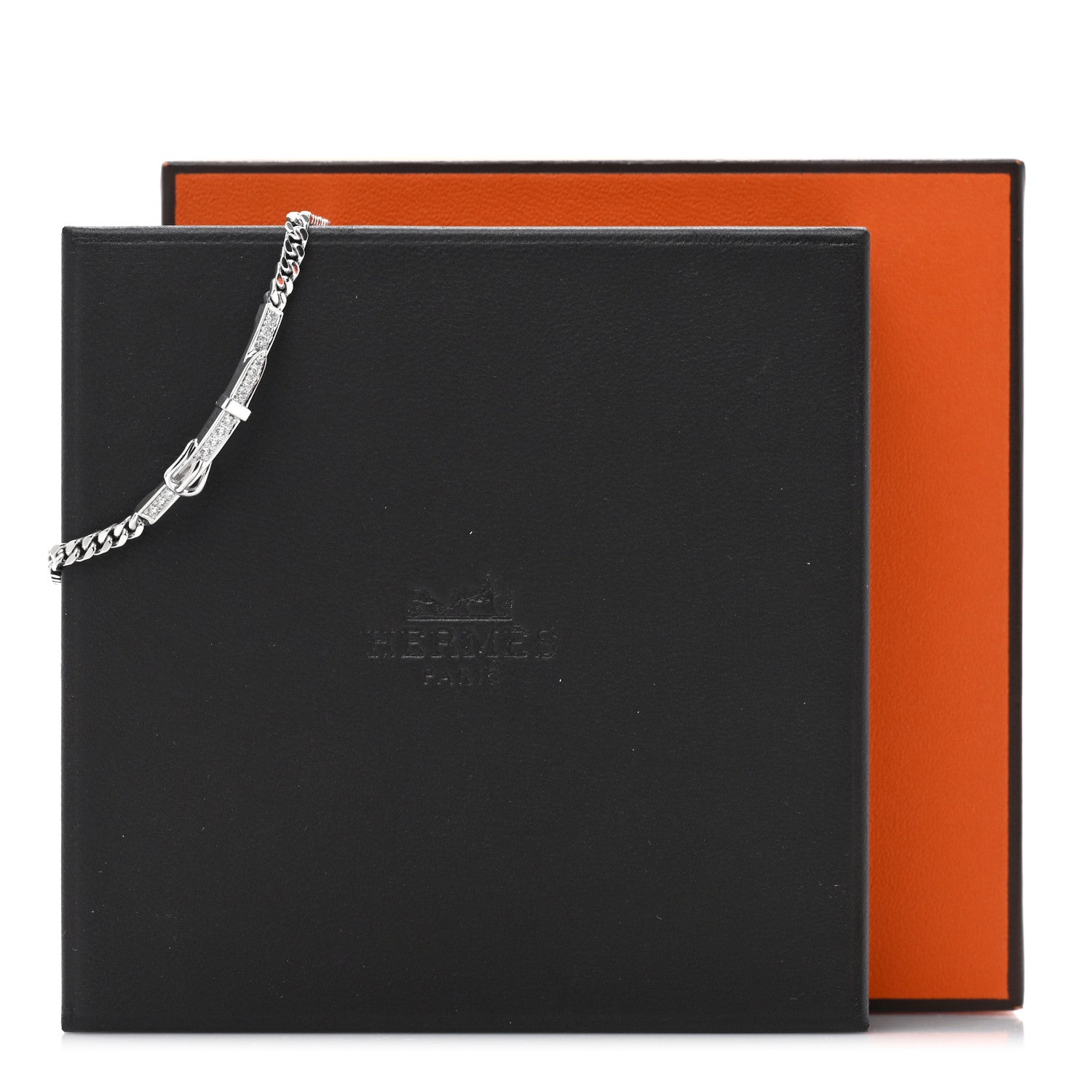 Hermes 18K White Gold Diamond Etriviere Bracelet 4 of 4