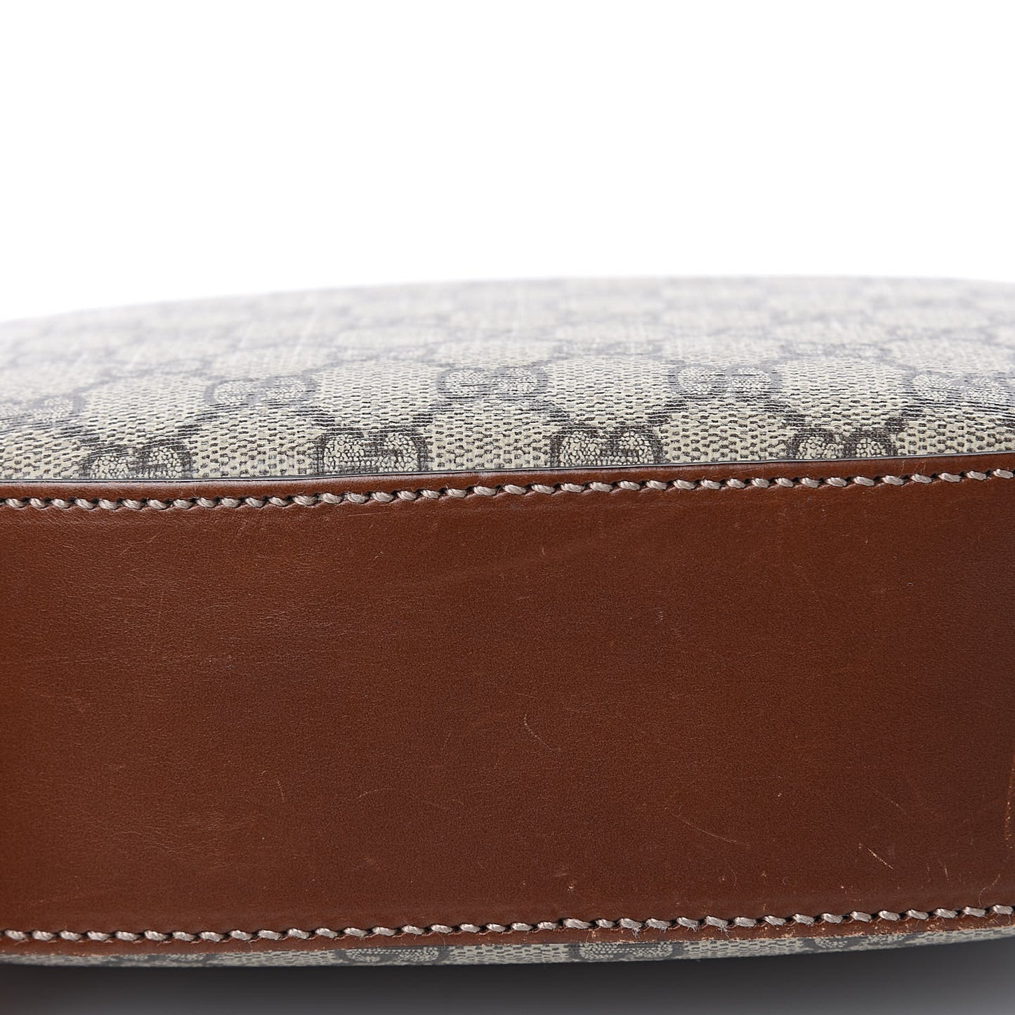 GG Supreme Monogram Cuoio Toscano Mini Chain Shoulder Bag Beige Ebony Cuir