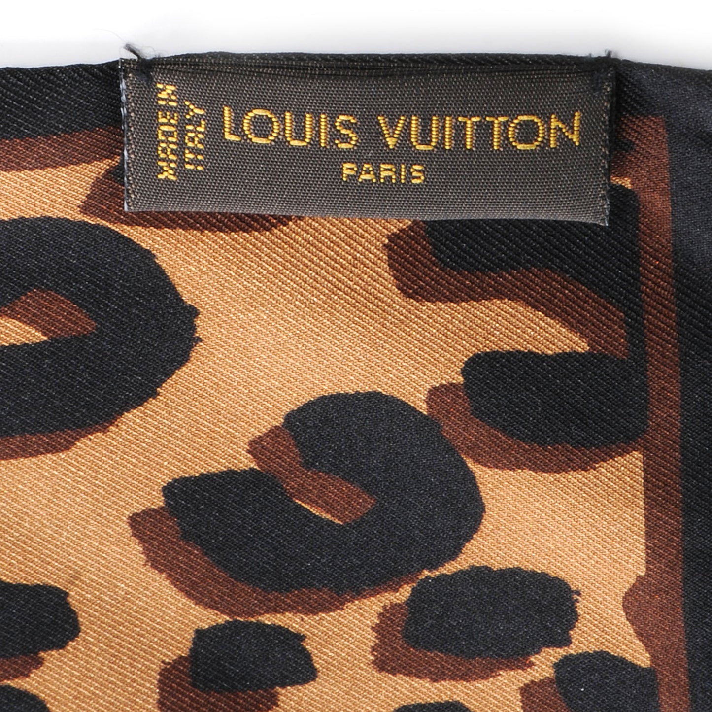 Silk Leopard Bandeau Scarf Marron
