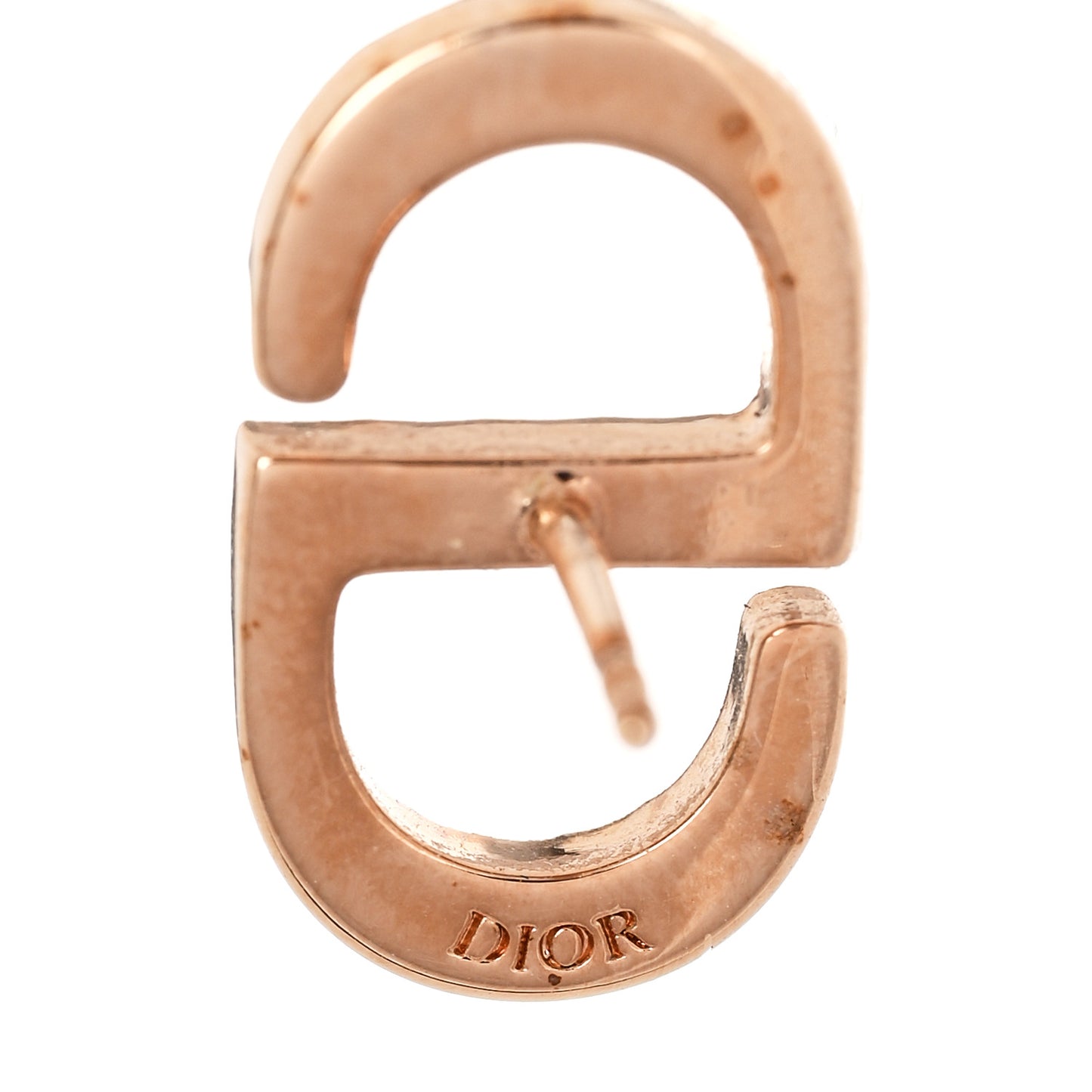 Crystal Petit CD Stud Earrings Rose Gold