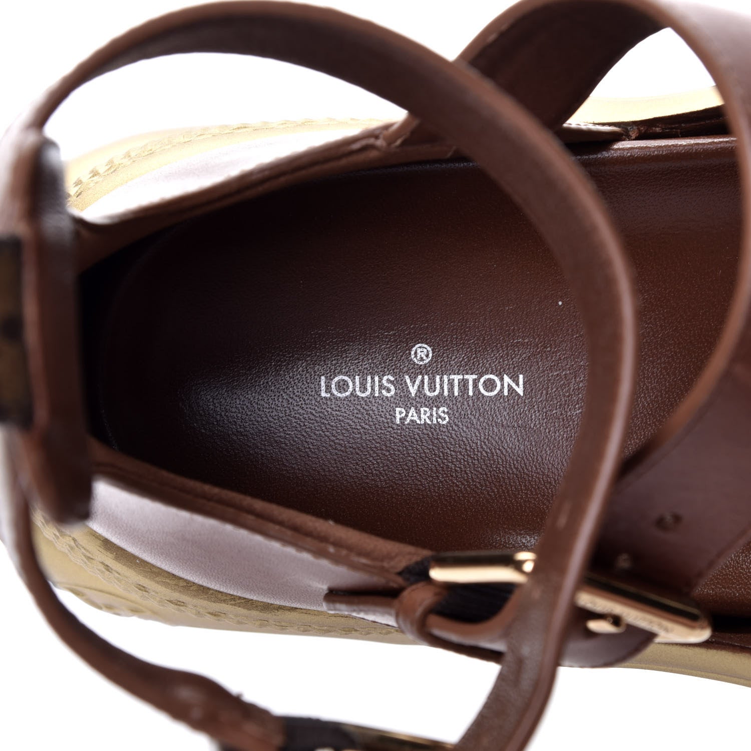 Louis Vuitton Calfskin Monogram LV Archlight Sandal 41 Gold 6 of 7