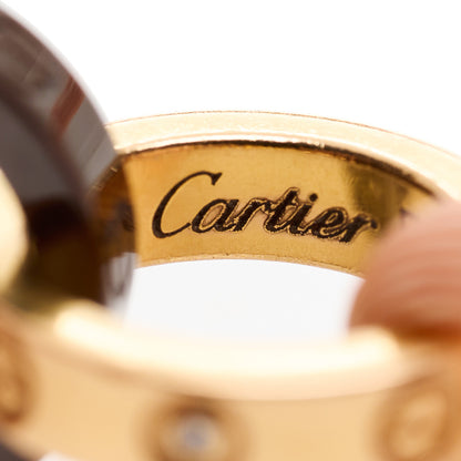 Cartier 18K Pink Gold Ceramic 4 Diamond LOVE Cord Bracelet Peach 7 of 12