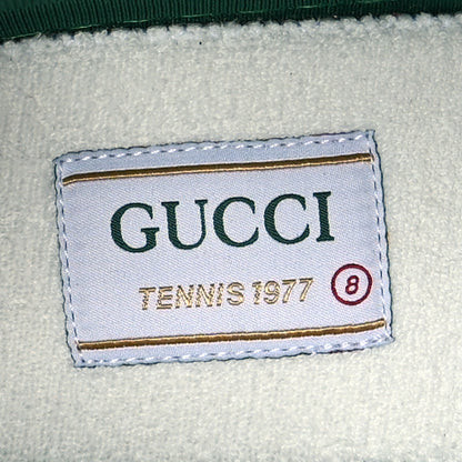 Gucci GG Monogram Web Mens 1977 Tennis High Top Sneakers 8 Beige Ebony Mystic White 6 of 7