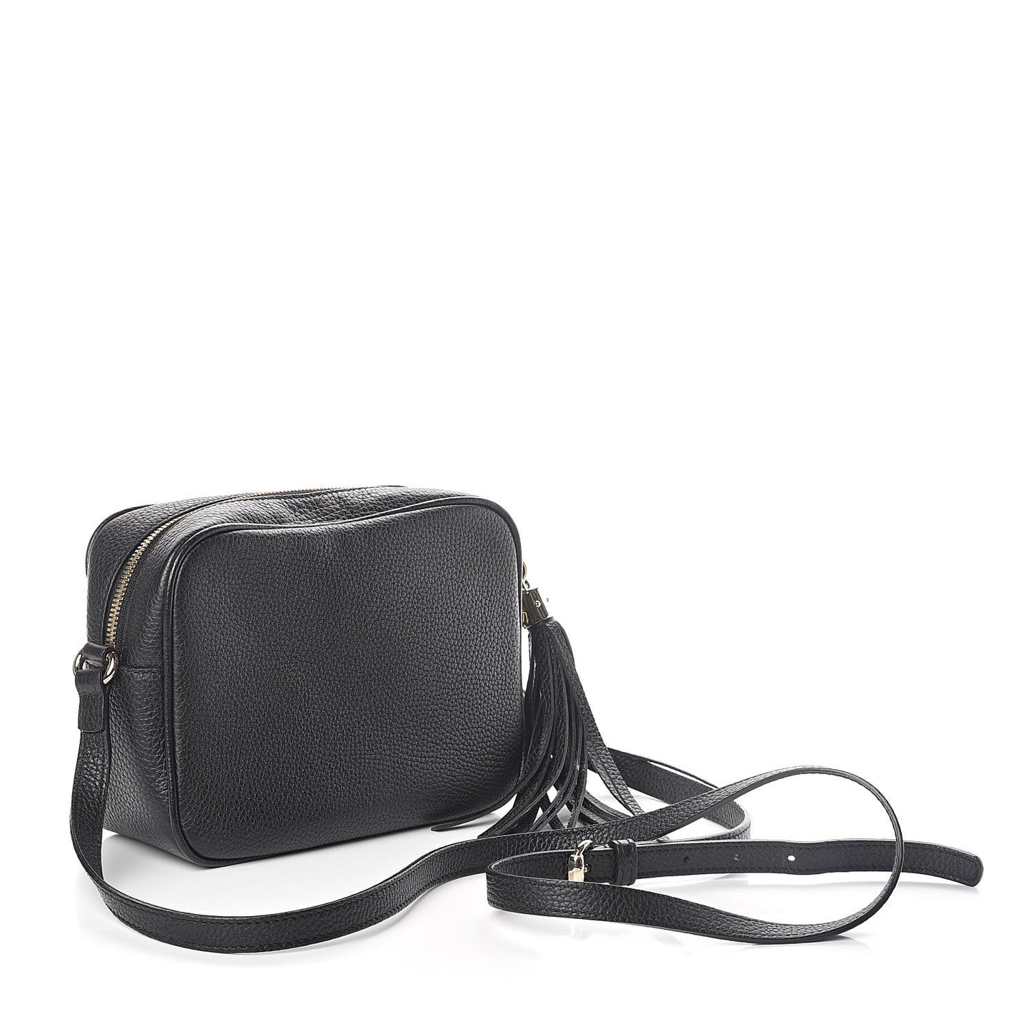 Pebbled Calfskin Small Soho Disco Bag Black