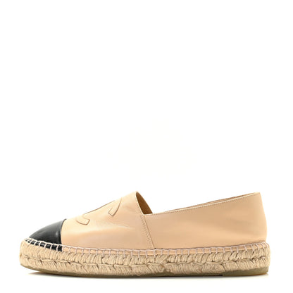 Chanel Lambskin CC Espadrilles 41 Beige Black 1 of 13