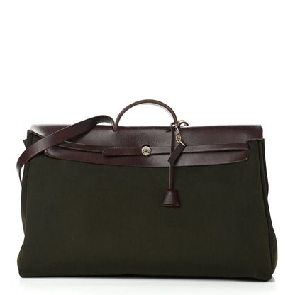 Hermes Toile Vache Hunter Herbag 50 Kaki Ebene 1 of 9